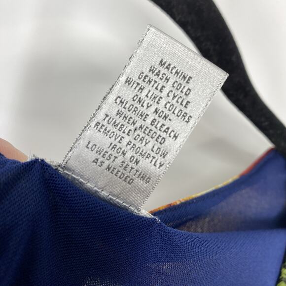 Chicos 2 Nylon Mesh Colorful Top size Large Sheer Long Sleeves Stretch Pullover - Picture 6 of 7